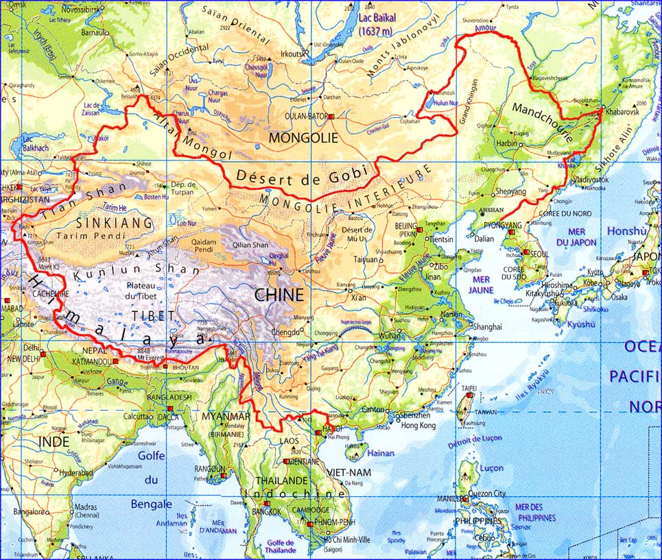 le territoire de la Chine